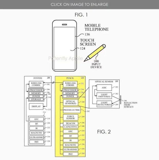 پتنت قلم هوشمند اپل برای آیفون ها